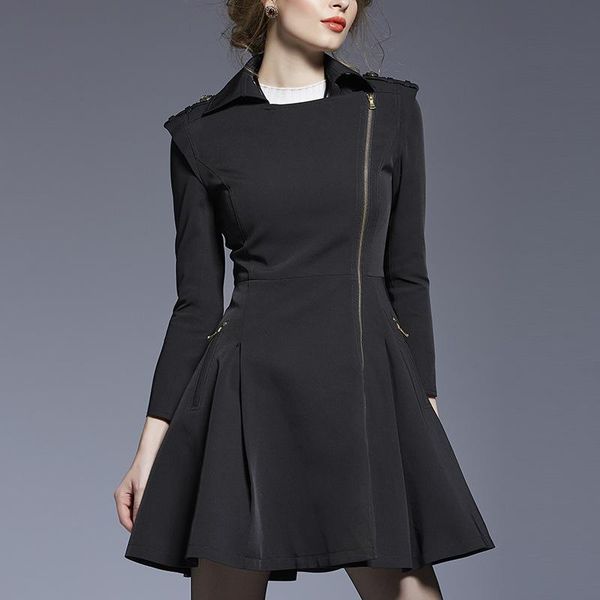 

women's trench coats the paragraph dust coat grows in autumn and winter female europe united states of cultivate one's morality, Tan;black