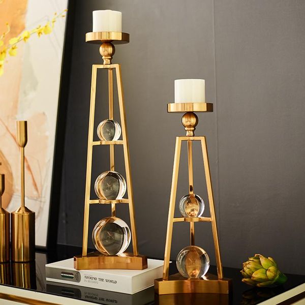 

light luxury crystal ball candle holder wedding centerpieces candle holders european-style romantic candlelight dinner props