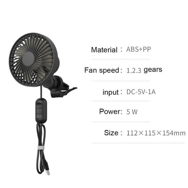 

electric fans car fan strong winds 3 speeds 360Â° rotation air circulating suitable for sedan suv auto vehicles and more
