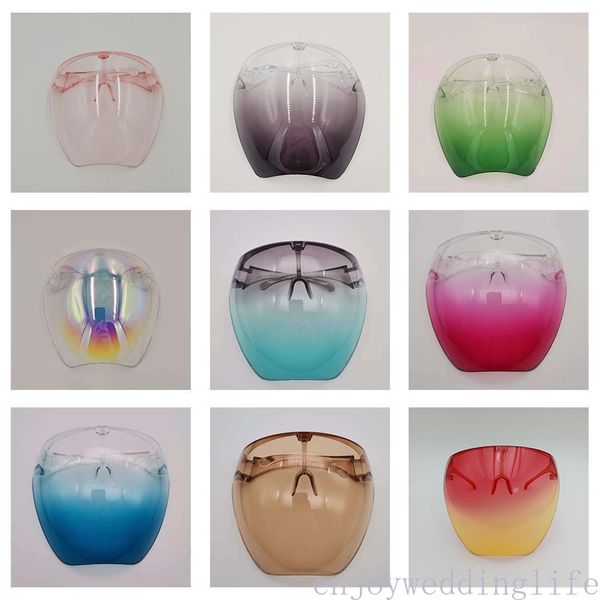 

safety faceshield with glasses frame transparent full face cover protective mask anti-fog face shield clear designer masks