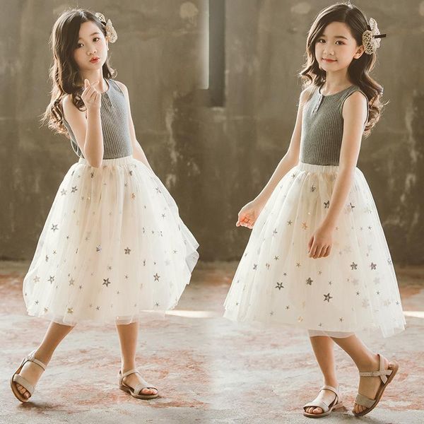 

skirts star printed girls skirt tutu summer sequins kids princess mesh baby girl clothes mother daughter children costume