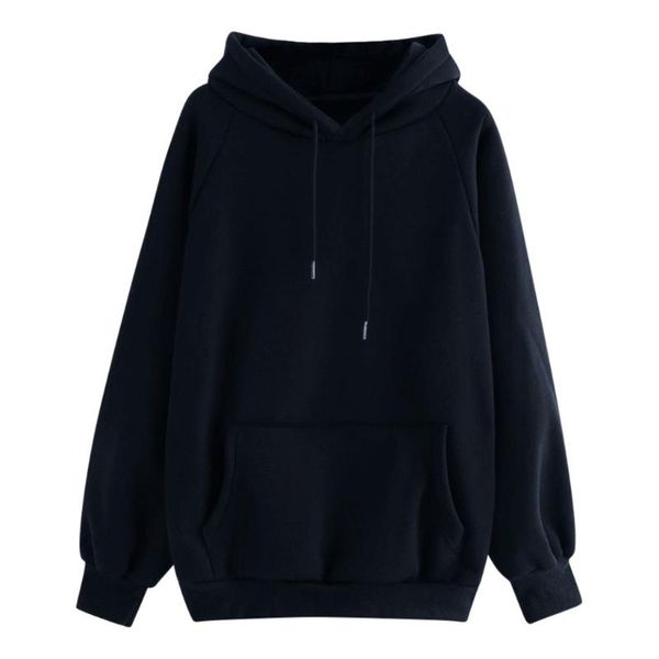

women's hoodies & sweatshirts women autumn long sleeve hooded sweatshirt pullover loose casual lady blouse, Black