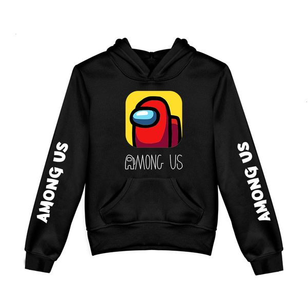 

2021 among us hoodie kids size boys&girls long sleeve hooded sweatshirts children's hoodies street style games harajuku clothes, Black