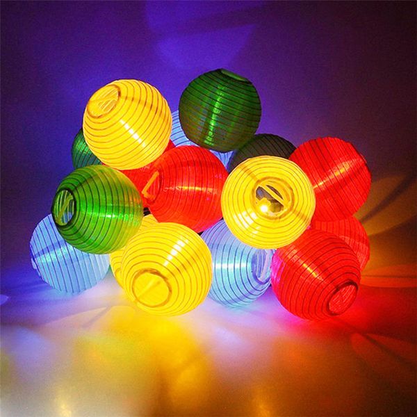 À Prova D 'Água 10/20 / 30pc Lanterna Bola Solar Solar Claro Globo Bolas De Natal Festa Fada Cordas Luzes Ao Ar Livre Pátio Garland Garden