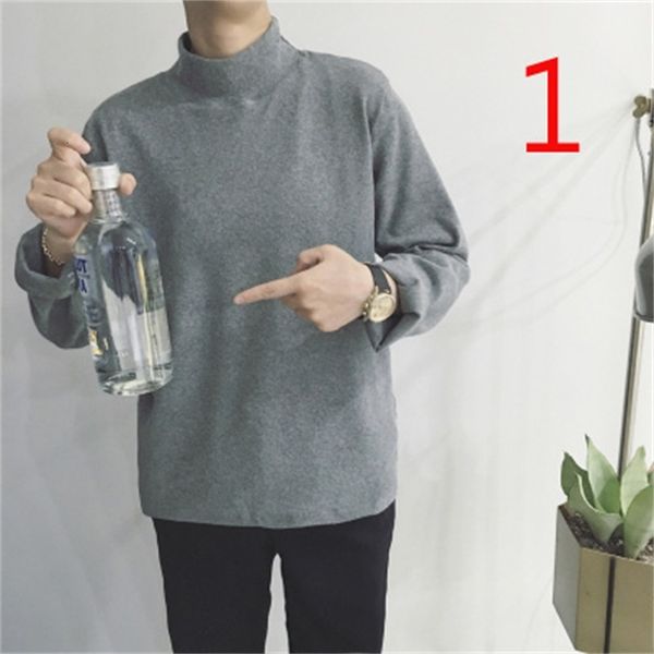 

2021 long-sleeved t-shirt new autumn men's bottoming shirt white cotton men hu6t, White;black