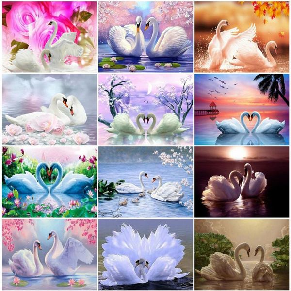 

diamond painting evershine 5d animal embroidery swan picture of rhinestones diy needlework arrival wall decor