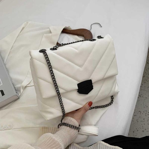 

evening bags classic black quilted shoulder for women 2021 fashion chain flap crossbody messenger bag female quality leather handbag