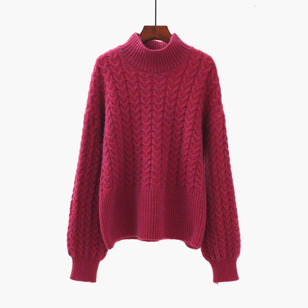 

semi high collar pullover for women's extra heavy autumn and winter wear 2020 new korean style loose lantern sleeve t-shirt, White;black