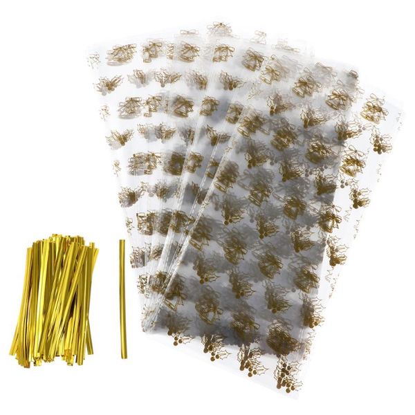 

gift wrap 150pcs christmas xmas treat bags candy cookies goodie with ties
