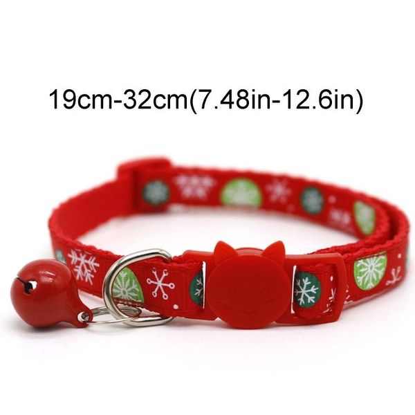 

20 pcs colorful snowflake printing safety collars breakaway with bell cute b0kb