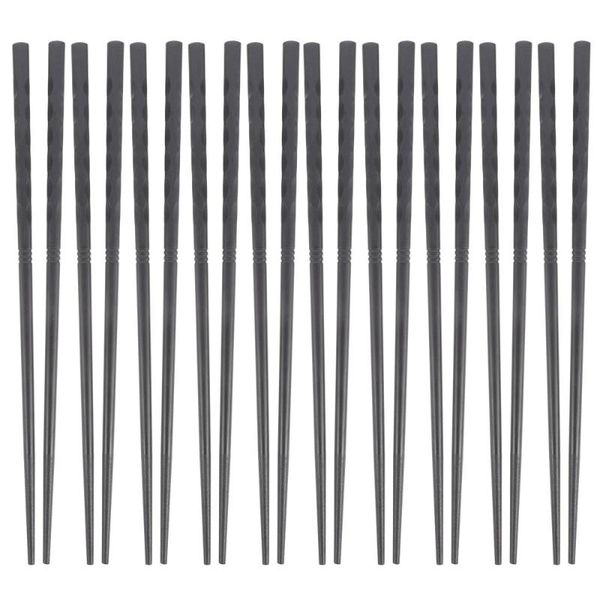 

chopsticks 10 pairs of household japanese style nonslip alloy (black)
