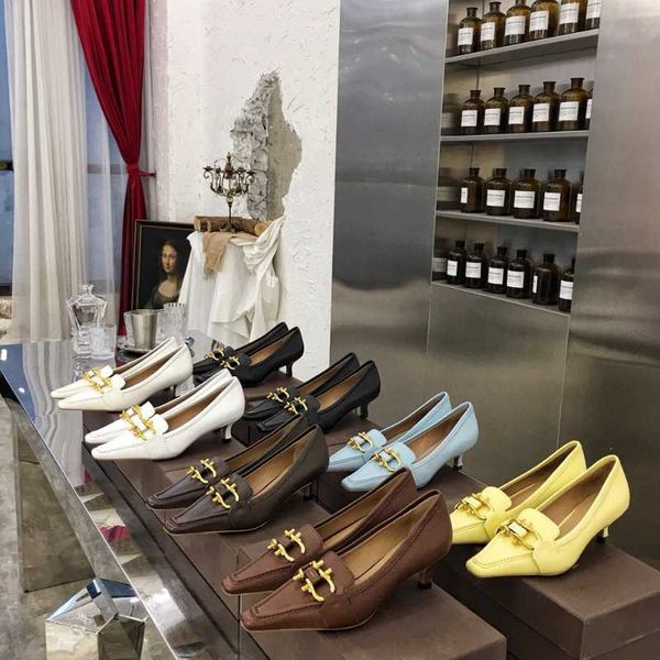 

dress shoes zapatos mujer est fashion show elegant thin heel square pumps genuine cow leather metal decor women, Black