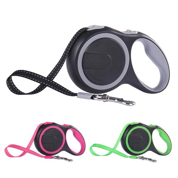 

dog collars & leashes 3m 5m retractable leash automatic reflective puppy rope pet running walking extending lead for dogs products