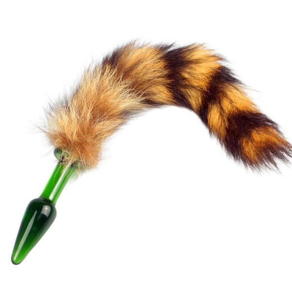 

2021 new glass butt artificial tail plug exercise training toys for women games