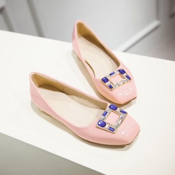 

elegant 2021 women pumps patent leather square heels pumps beige pink blue purple popular shoes woman us size 4-13, Black