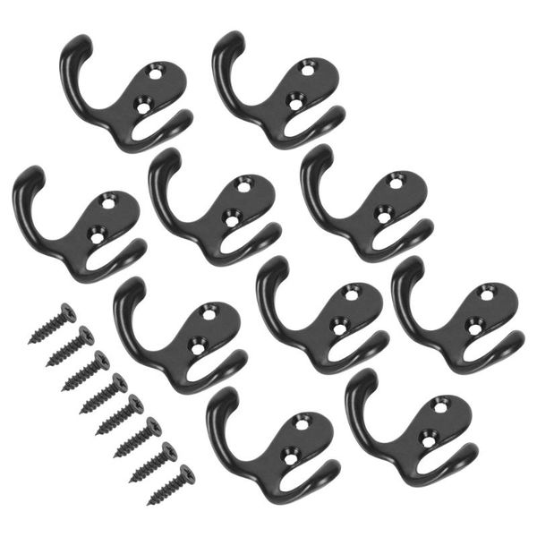 

hooks & rails 10pcs durable coat hook double anti-rust wall-mounted for kitchen