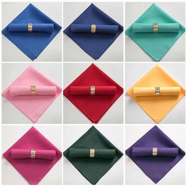 

table napkin 21 colours 10pcs/lot linen napkins polyester square for diner party events xmas banquet supply wedding favors 48*48cm