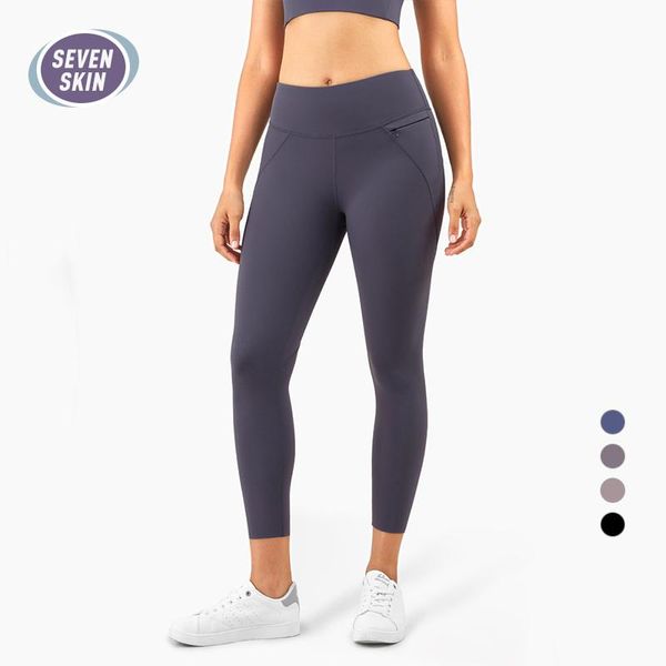 

yoga outfits seven skin women high waist push up fitness pants workout naked-feel tights gym leggings sportswear, White;red