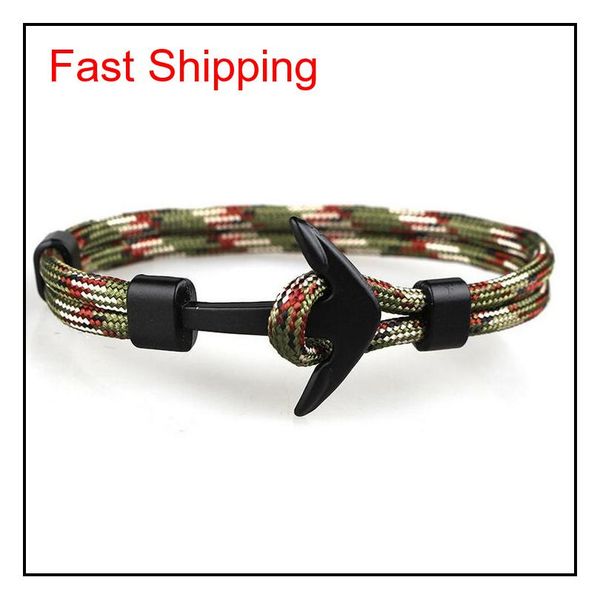 

viking jewelry mens black alloy pirate nautical navy anchor bracelets rope woven bracelet for women men fr jlladv dayupshop, Golden;silver