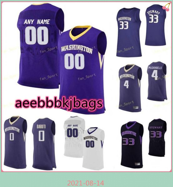

ncaa college washington huskies basketball jersey 10 elijah hardy 11 nahziah carter 12 jason crandall 14 sam timmins custom stitched, Black