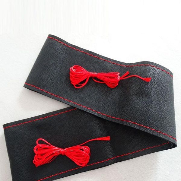 

steering wheel covers fy diy soft leather braid design with needle fashion pu cover 36/38/40cm
