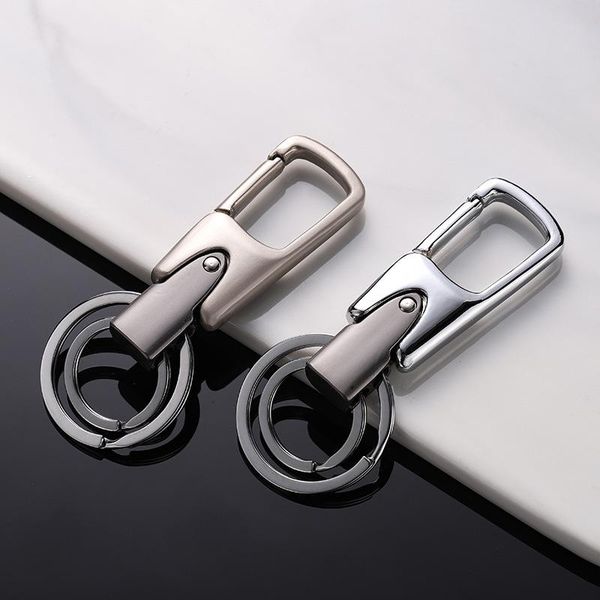 

keychains car keychain men's personality key chain metal ring keyring creative holder auto accessories, Silver