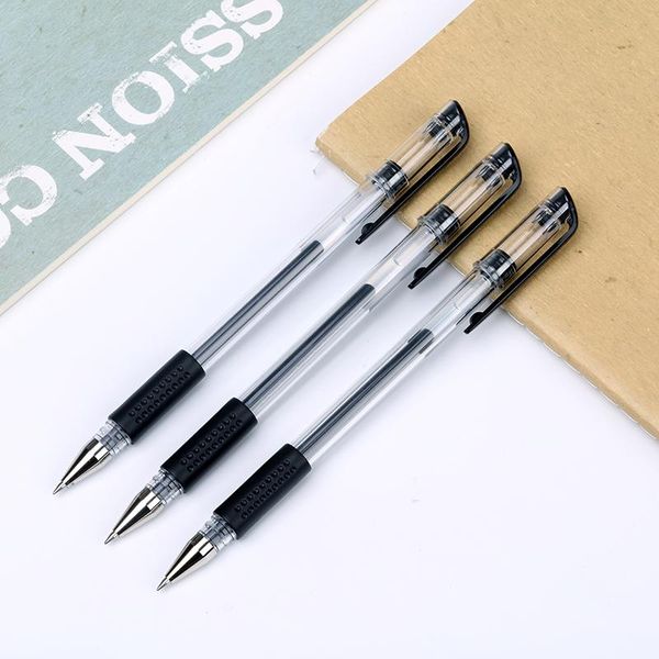 

ballpoint pens deli 6600es gel pen 0.5mm black office water-based red test carbon signature, Blue;orange