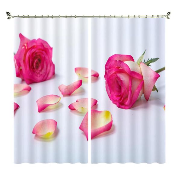 

curtain & drapes pink roses and petals pictures custom high-precision shading material curtains suitable for living room bedroom
