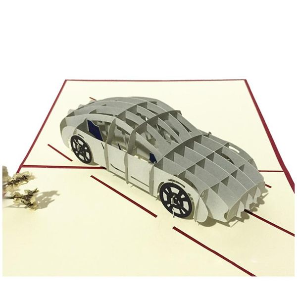 

greeting cards handmade 3d up sports car birthday creative