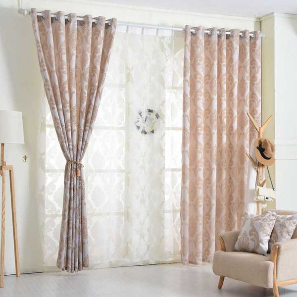 

curtain & drapes fieldcricket european style modern jacquard window curtains luxury semi blackout panel black brown elegant living room drap