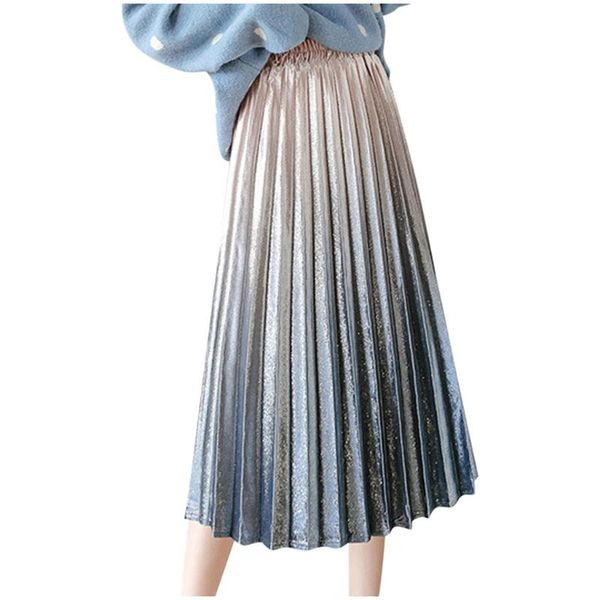

skirts fashion women high waist a-line autumn winter casual long fit, Black