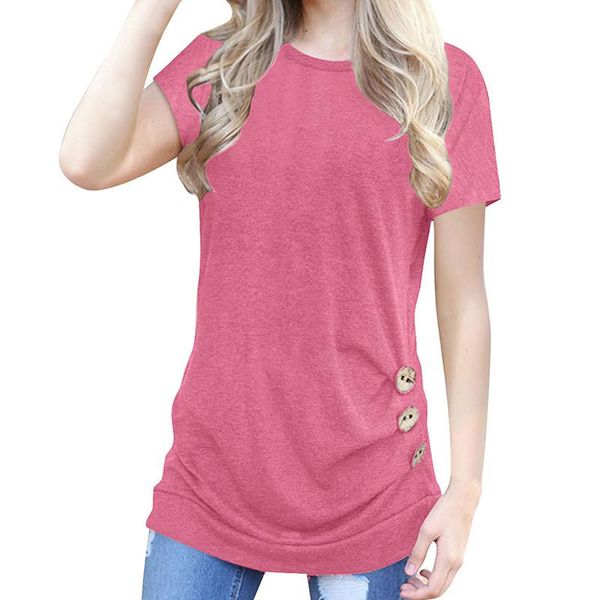 

women's t-shirt summer loose casual women female short sleeve tees button t shirts open side tumblr harajuku o-neck cotton, White