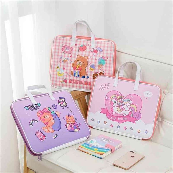

cartoon sleeve case for cute bear unicorn 11 13 13.3 inch ipad macbook air lapcomputer inner handbag bag