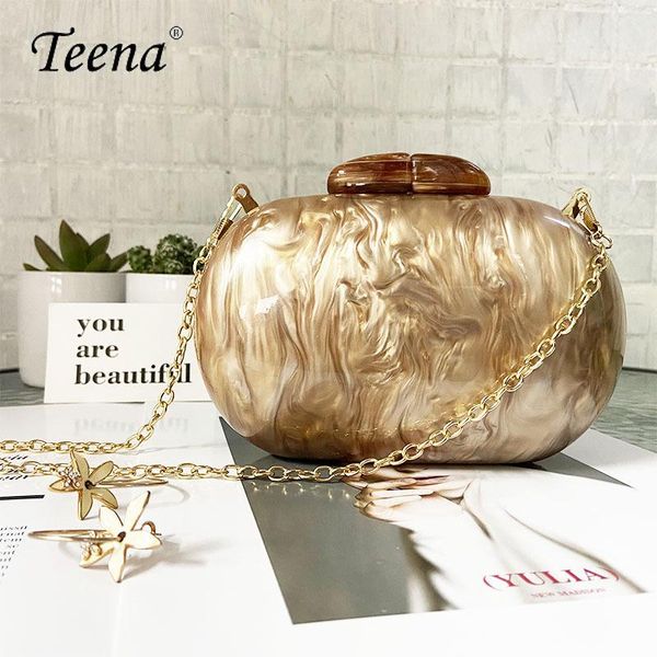 

evening bags ellipse acrylic cute clutches coffee handbag clutch bag wedding party purses personality women chain shoulder