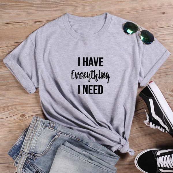 

women's t-shirt i have everything fashion women summer cotton t shirt harajuku o-neck ladies tee femme black & white