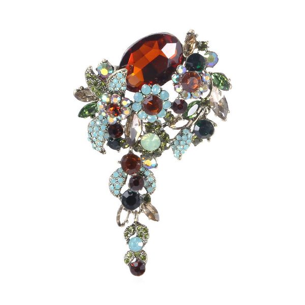 

factory selling fashion large crystal glass brooch high grade atmosphere collar clothing accessories christmas