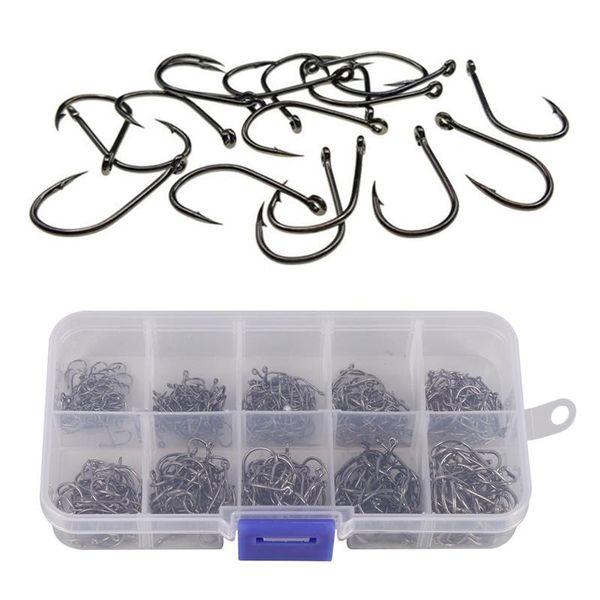 

fishing hooks 100pcs set carbon steel single circle fishhook jip barbed carp sea tackle accessories