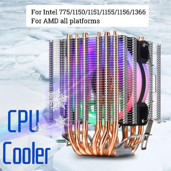 

fans & coolings for lga2011 x79 x99 cpu cooler 6 heatpipe led rgb fan 4pin cooling heatsink quiet intel 775/115x/1366 amd all