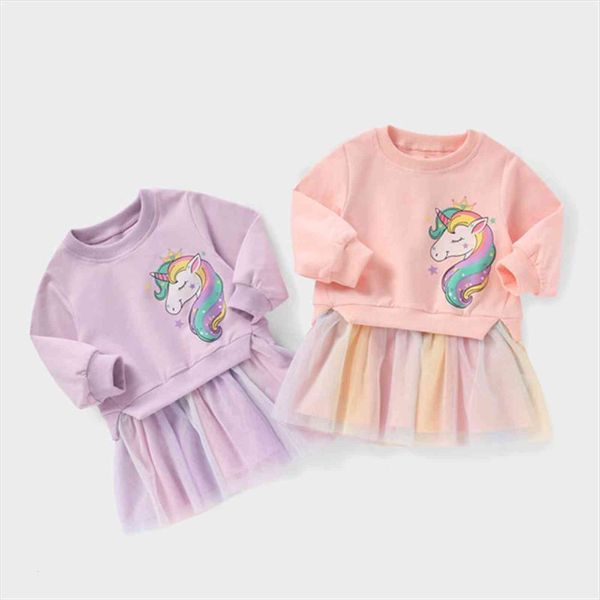 

unicorn halloween carnival up kids girl dresses for girls birthday autumn winter long sleeve children clothes, Red;yellow