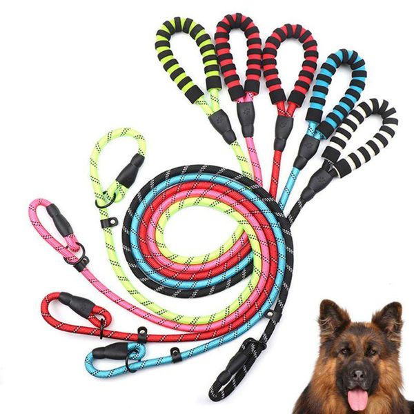 

zl dog leash dog reflective rope durable walking big collar strengthen traction harness round nylon medium lead
