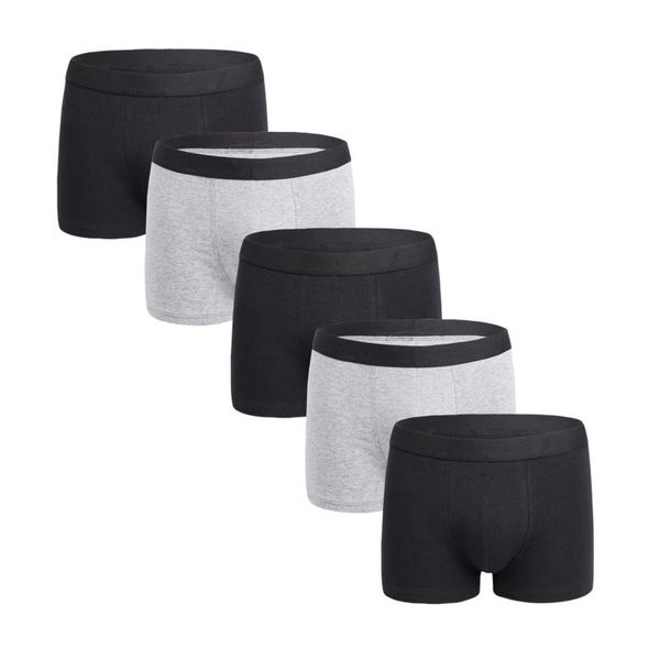 

underpants fashion cotton men's panties comfortable men boxer underwear set man boxershorts hombre 5pcs, Black;white