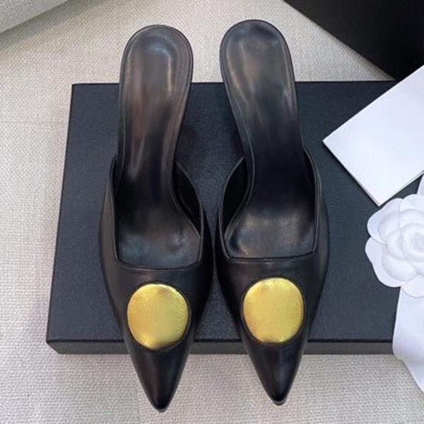 

dress shoes elegant pointed toe sandals summer design high heels women luxury leather fashion female, Black