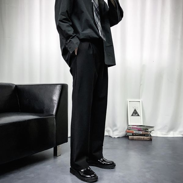 

men's pants western-style trousers loose leisure trouser casual formal fashion business design cotton suit s-2xl 28cr, Black