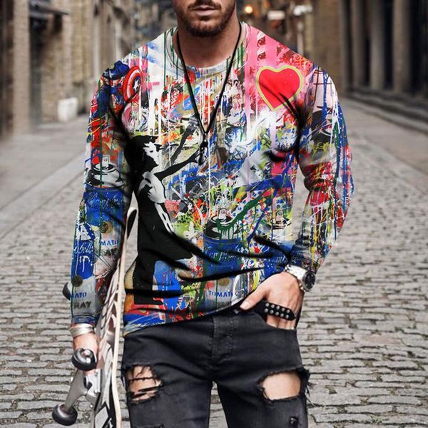 

men's t-shirts vintage t-shirt classic distressed shirt long sleeve retro oil racing cool casual streetwear print letter tee tees, White;black