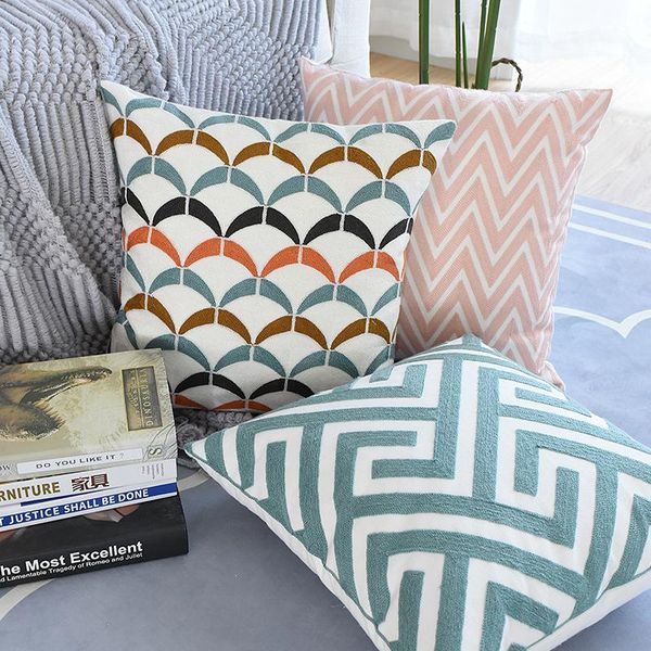 

cushion/decorative pillow junwell delicate cotton canvas embroidery square damask decorative patio couch throw cushion invisible zipper 45x4