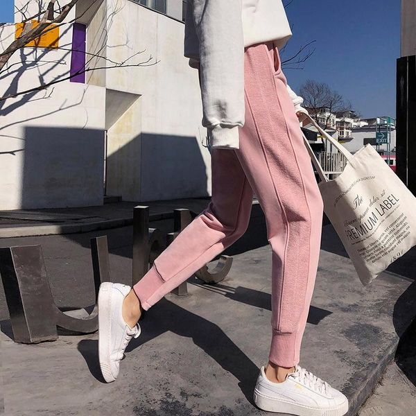 

joggers women black plus size sweatpants autumn winter harem pans women casual girl loose office trousers pantalones de mujer, Black;white