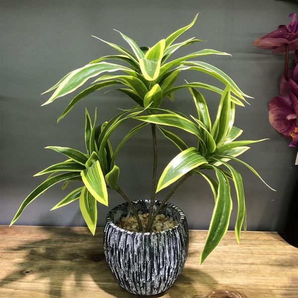

35cm3 fork artificial deskfake plants green plastic palm tree bunch flower material office living room christmas home decor