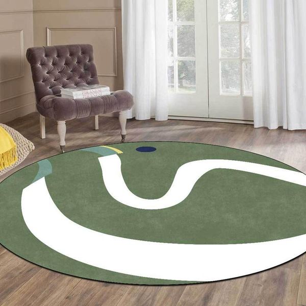 

carpets fashion modern style round area rugs geometric green abstract white curve print non-slip carpet living room sofa table floor mat