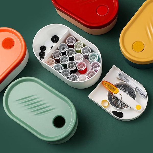 

storage bottles & jars home needle box set travel bag hand stitching tool portable sewing to fill the