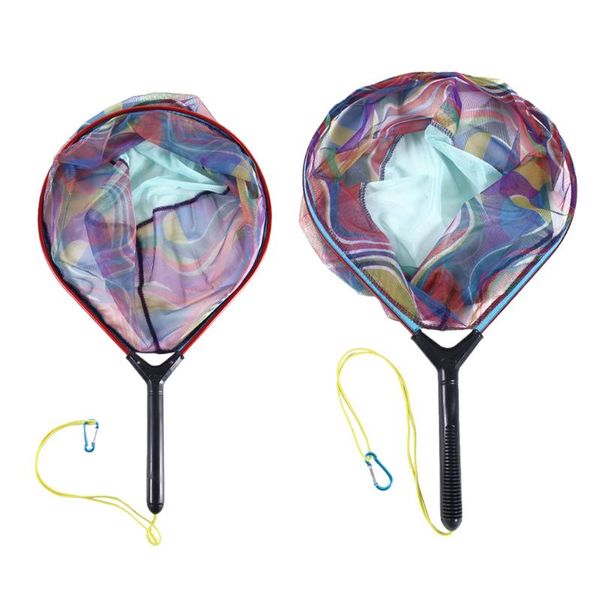 

outdoor fishing mesh plastic nonslip handle round mouth landing net